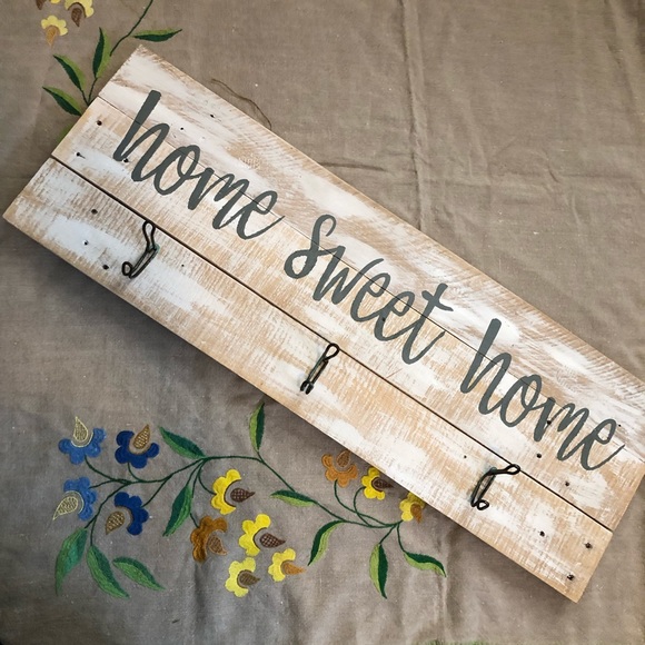 Other - Large Reclaimed Wood Home Sweet Home Sign w Hooks